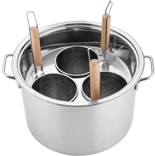 Pasta Cooker, Commercial Noodle Pot with Divider and Colander Strainer, Stainless Steel Multifunctional Kitchen Noodle Boiler Bucket, Cooking Tool for Pasta, Noodle, Dumplings, Soup
