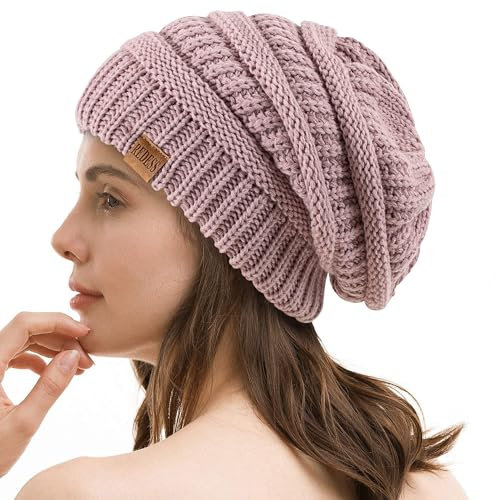 REDESS Slouchy Beanie Mütze für Herren und Damen Winter Warm Chunky Soft Oversized Zopfstrickmütze