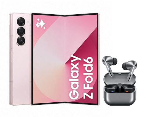 Samsung Galaxy Z Fold6 AI-Smartphone, Simlockfreies Handy ohne Vertrag, 256 GB Speicher, Lange Akkulaufzeit, Pink + Buds3 Pro Kabellose Bluetooth-Kopfhörer, Active Noise Cancelling (ANC)