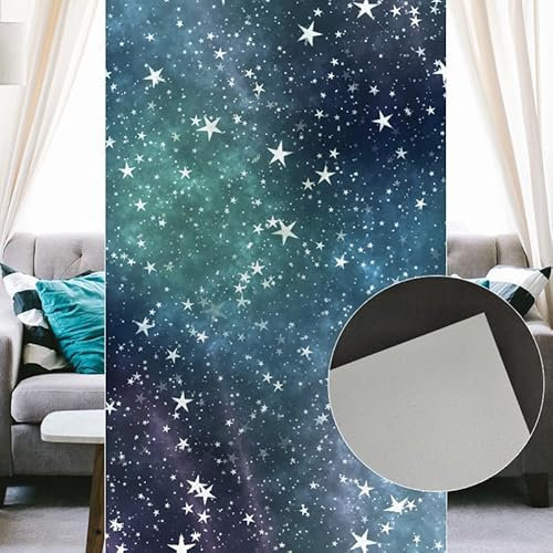 Vinilos para Cristales Cielo Estrellado Pegatina Decorativa del Vidrio Autoadhesiva,Proteger La Privacidad Anti UV, para Dormitorio, Sala, Comedor, Cocina Cristal Pelicula Aislante Termico