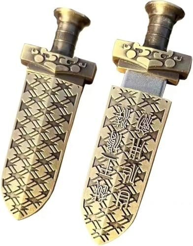 xichuangyuXCY Clé USB en métal USB 2.0 en forme d'épée chinoise antique en bronze avec motif d'intestins de poisson (Épée en bronze 64 Go)