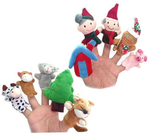 Veesper 10pcs Das Märchen Finger Plüschspielzeug süße Bildungsfingerpuppe für Geschichten Erzählen Kinder.