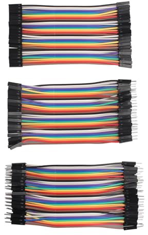 ZDE 120 Stück 10 cm Jumper Kabel Breitbrett Flachkabel 40 Pin Buchse/Buchse/Stecker Stecker Stecker Kabel kompatibel mit Arduino und Himbeer-Pi Breadboard