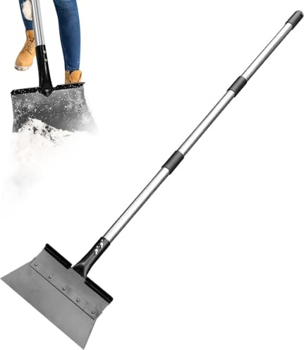 Flache Schneeschaufel – Eiskratzer für schwere Verwendung für das Dach | Teleskop-Schneepfel, schwere Schneeschaufel, ergonomische Schneeschaufel, Eiskratzer