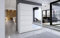 Gaba furniture White Series 180 cm Sliding Door Wardrobe with Mirror Widths 100/120/150/180/200/250 cm Furniture for Bedroom Living Room Wardrobe with Hanging Rail
