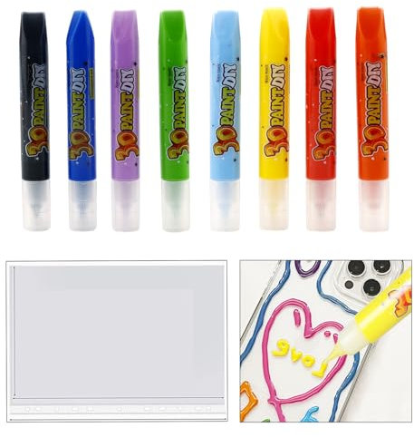 Nurila Window Color Lot de 8 peintures de fenêtre pour enfants, 80 ml, avec film A4, pour images créatives de fenêtre et loisirs créatifs, à base d'eau pour surfaces lisses comme le verre, les miroirs
