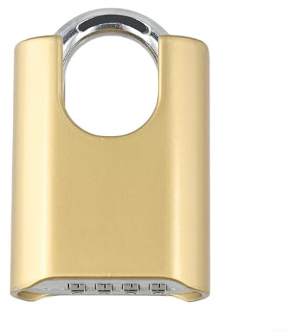 HOHOVYVY 4-Stelliges Zahlenschloss Hochsicherheits-Vorhängeschloss Mit Gehärtetem Stahlbügel 8Mm Für Spinde Und Gartentore(Gold)