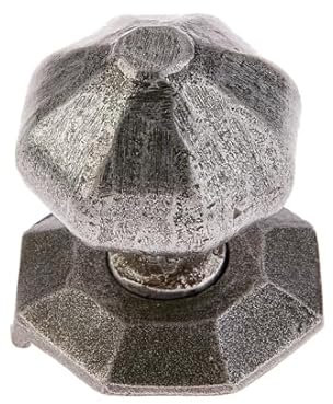 KOOPLES HARDWARE 73mm Centre Door Knob – Solid Brass Fixed Door Pull for Front Doors – Classic Round Centre Knob for Heritage & Modern Entrances (Pewter)