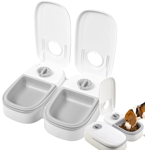 Automatic Pet Feeder - 350ml Battery Powered Non Slip | Detachable Automatic Dog Food Dispenser | for Treat Snack Indoor Outdoor Home Living Room Balcony Puppy Medium Large