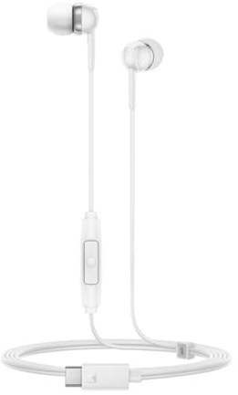 Sennheiser CX 80U – Auriculares intrauditivos con Cable, conexión USB-C, Control Remoto Inteligente de un botón con micrófono Integrado, Auriculares Cerrados con cancelación pasiva de Ruido – Blanco