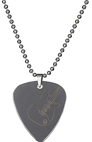 PUNK Halskette, Anhänger Plektron, aus Edelstahl für E-Bass, -Gitarre, kreatives Design Electric guitar