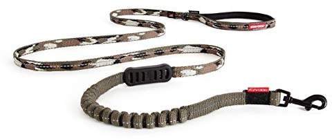 EzyDog Hundeleine für Kleine Hunde - Elastische Leine mit Bungee Ruckdämpfer - 'Zero Shock' Leine für Hunde - Stabil, Reflektierend (180cm, Camo)