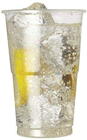 We Can Source It Ltd - Disposable Polypropylene Beer Glasses Tumblers - 100 x 10oz Half Print to Brim Flexible Crystal Clear Plastic Cups with CE Markings - Ideal for Parties and Outdoor Events