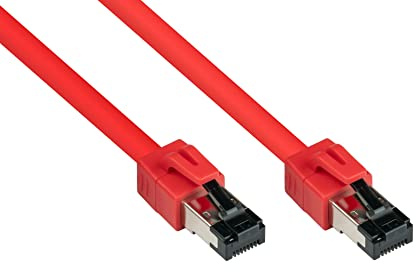Good Connections PREMIUM Cat. 8.1 Patchkabel - 20 m - RNS Rastnasenschutz -S/FTP- 40GB/2000MHz - KUPFER-Leiter CU - Halogenfrei LSZH - Netzwerk-LAN-Kabel kompatibel zu CAT. 7 / 6A / 6 / 5e - ROT