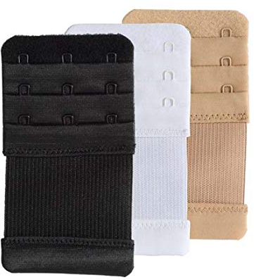 SAMGU Bra Extenders, 3 Hook Bra Extender Soft Stretchy Bra Extension Strap (White,black and Skin Color)