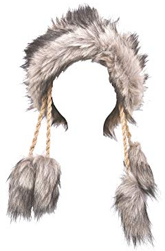 iHS Range Warme Wintermütze in BRAUN Tatarenmütze Fellmütze Mongolen Tatra Mütze Strickmütze Bommel Pudelmütze Pelzmütze Strickmütze Fleece Chapka