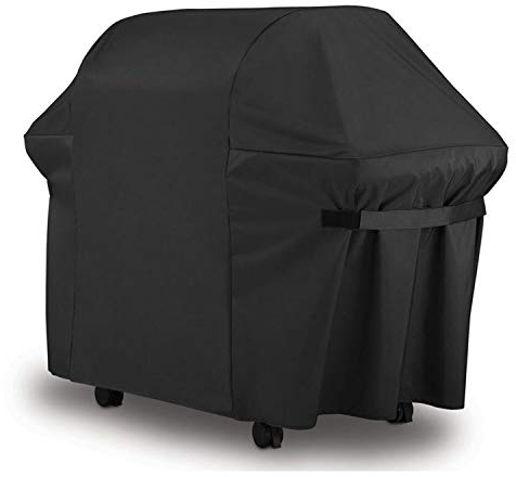 Herefun Grill Abdeckhaube, Grillabdeckung Wasserdicht BBQ Cover Schutzhuelle Haube Grill Abdeckplane für Weber Brinkmann, Char Broil, Holland and Jenn Air, 152 * 76 * 121cm - Schwarz