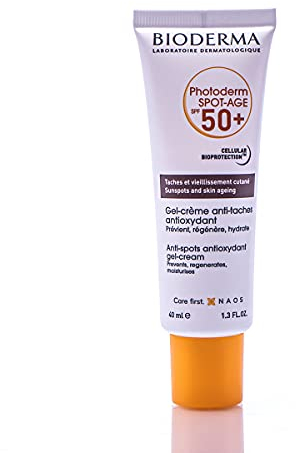 BIODERMA Photoderm Spot-Age SPF50+ Crème solaire très haute protection - Riche en antioxydants, réduit taches brunes et rides - Peaux hyperpigmentées - Recommandée par des dermatologues - Tube 40 ml