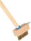 Heavy-Duty Weed Remover Tool with Long Wooden Handle, 120cm Wire Brush Patio Cleaner, Angled Brass Bristles, Steel Blade Scraper, Ideal for Cleaning Patios, Block Paving, and Driveways