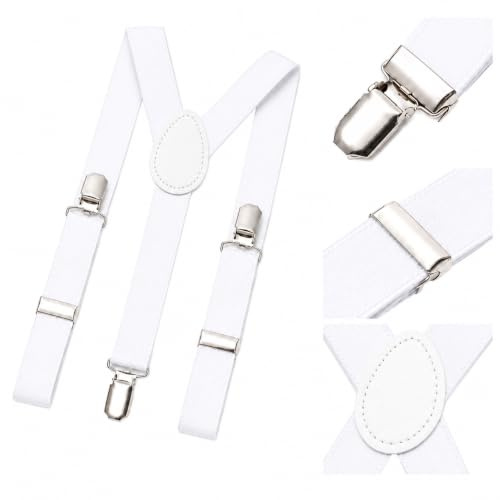 CB4 Accessories Childrens Boys Kids White Braces