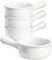 LE TAUCI French Onion Soup Bowls, 15 Ounce Ceramic Soup Bowls with Handles, for Chili, Beef Stew, Oven Microwave Dishwasher Safe, Set of 4, White