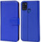 Verco Handyhülle Samsung A21s Hülle, Klapphülle für Samsung Galaxy A21s Tasche PU Leder Flip Case Brieftasche, Blau