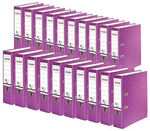 Original Falken 20er Pack Recycolor Umwelt-Ordner Öko. Made in Germany. Farbiger Papierbezug außen 8 cm breit DIN A4 violett Ringordner Aktenordner Briefordner CO2-Neutral Blauer Engel