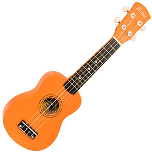 Laka Rainbow Series Sopran-Ukulele und Tragetasche, Orange