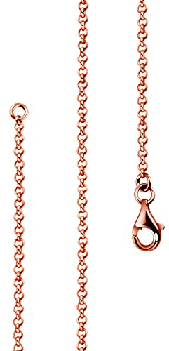 Lijoh Erbskette rose vergoldet 925 Silber Damen Kette 1,7 mm Rosegold Halskette Silberkette Rolo-Kette Länge 70 cm LJ1011-470