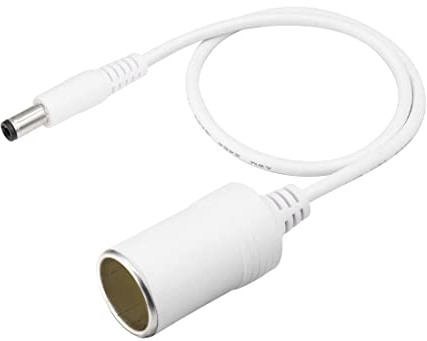 Presa accendisigari YACSEJAO 12/24 V da auto con cavo di alimentazione a DC 5,5 mm x 2,5 mm maschio, adattatore jack per caricabatteria da auto, frigorifero, pompa ad aria