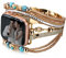 CHARMINGO Correas de cuero bohemias compatibles con Apple Watch para mujeres y hombres, 38mm/40mm/41mm, correa multicapa para Apple Watch Series 8, 7, 6, 5, 4, 3, 2, 1, SE Ultra, Dorado-02
