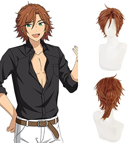 NICHANGHUA Cosplay Perücken für Damen, Sterne-Set, Halloween-Kostüm, kurze synthetische Perücken mit Pony, Hime-Schnitt, Mittelteil (Color : Mikejima Madara)
