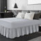 Linen Home Extra tiefes Rüschen-Spannbetttuch für Super-King-Size-Bett, Volant-Spannbetttuch, Mikrofaser, weich gebürstet, pflegeleicht, bügelfrei (Super-King-Size-Bett, Silber)