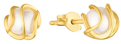 Amor Ohrstecker Damen Ohrschmuck, mit Wachsperle, 0,5 cm, Gold, Kommt in Schmuck Geschenk Box, 2013637