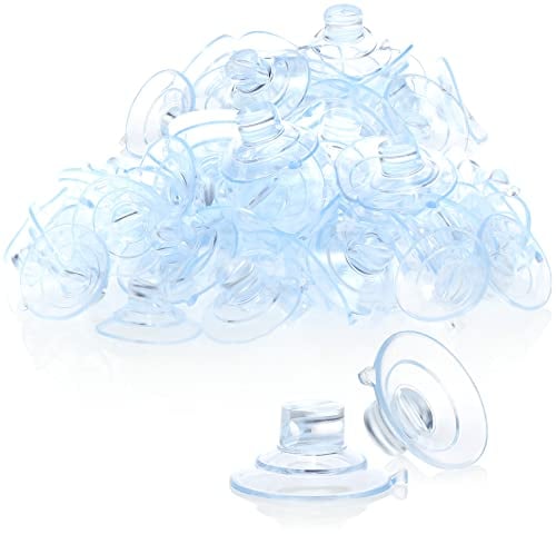 com-four® 80x Saugnapfhalter mit Kabel-Schlitz, transparent für Lichterkette und Fenster-Dekoration für Weihnachten, Ostern, Silvester - Saugnapfhalter Ø 30 mm (080 Stück - transparent)