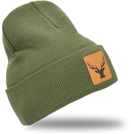Royal Hunter® - Wintermütze für Jäger I hochwertige Jagdmütze I Jäger Mütze Cap Olive für die Jäger und Outdoor Enthusiasten I Jagdmütze Unisex mit Hirschpatch
