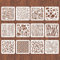 INFUNLY 12 STÜCKE Wandtextur-Schablonen Zum Malen 6.15,(1) cm DIY-Marmor-Hintergrund Fliesen-Schablonen-Set Kunststoff-Wandschablonen Schablone Zum Malen Auf Holz Wand Möbel Bodenfliesen Stoff