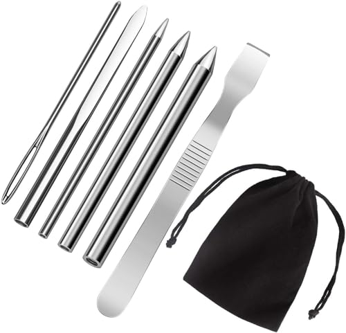 6 Packs Stainless Steel Paracord Lacing Needle Silver Paracord Fids Stitching Splicing Weaving Sets for DIY Craft Paracord Bracelets