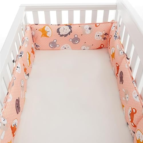 Krippen Babybett Umrandung Babybettstoßstange Babybett Stoßfänger Gitterbett Stück Bettkantenschutz Kinderbett Krippe Schlafzimmer Babe Krippe Bettwäsche für Baby Bett (Kleiner Fuchs)