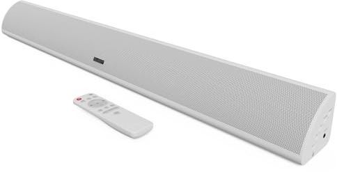Majority Sound Bar Bluetooth per TV | Subwoofer incorporato | 120 Watt di suono a 2.1 canali | Connessione RCA, ottica e AUX | Montabile a parete | Telecomando incluso Snowdon TV Soundbar (Bianco)