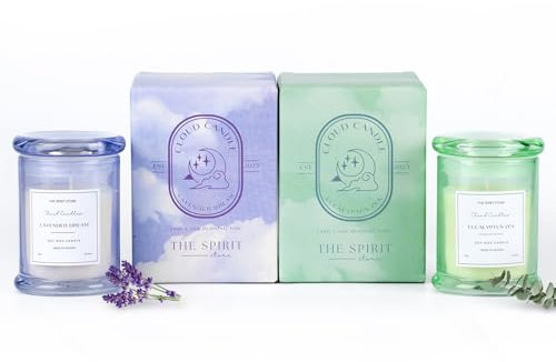 The Spirit Store Duftkerzen 2er-Set | Lavendel & Eukalyptus | Geschenk für Frauen Freundin zum Geburtstag Weihnachten | Wellness Natürlich Soja Vegan