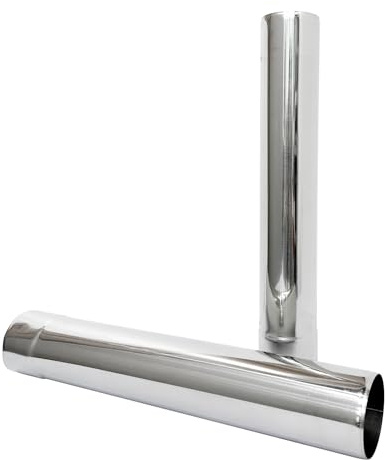 TAISOCA 2.36 inch Stainless Steel Stove Pipe, 2 pcs, 14.2 inch/36cm, Straight, Thickened Wall, High-Temperature Resistant, Corrosion-Resistant, Easy to Install, For Camping Stove Smoke Exhaust