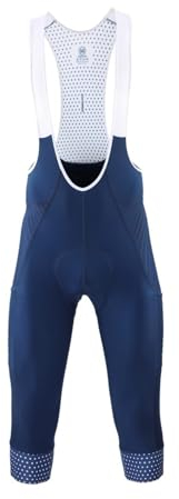 ZOLULA Herren Trägerhose Männer Radfahren 3/4 Hosen Shorts Blank Blau/Schwarz/Grau Pad Bike Trägerhose Fahrrad Knicker (Color : Blue, Size : 2XL)