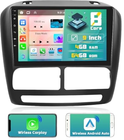 [2025 Upgrade 8 Core 4G+64G] Hikity 9 Android 13 Dashboard Radio Kit für FIAT Doblo 2010-2015/Combo 2011-2018 Autoradio mit CarPlay Android Auto WiFi GPS BT5.0 59UI 32DSP RDS Mic Rückfahrkamera