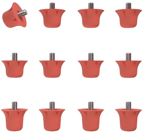 55 Sport Classic Nylon SG Replacement Football Studs - 12 Pack (13/16mm) - Red