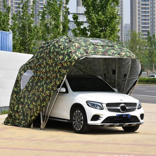 DYHQQ Refugio para Coches de Servicio Pesado, Lona Totalmente automática de Tela Oxford 600D para Todo Clima, Garaje portátil Grande,5.5 * 2.5 * 2.3m/18 * 8.2 * 7.6ft