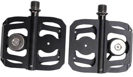 Pedales de bicicleta con rodamiento DU sellado, pedales de plataforma plana de aleación de aluminio con eje de acero y interfaz roscada universal