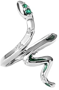 YWJewly Blumen-Design-Ring Offener, verstellbarer Spirit-Wickelring für Damen, Premium-Ring im leichten, luxuriösen Cool-Style. Offener Hipster-Cool-Ring Ohrschmuck Ringe (Silver, One Size)