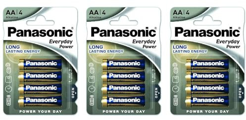 PANASONIC Lot de 3 Blisters de 4 Piles Alcaline Everyday Power Silver AA-LR6 1,5V