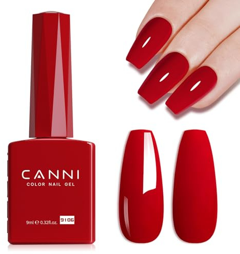 CANNI - Red Gel Nail Polish 1 Piece Garnet Red Dark Red Gel Nail Polish Soa High Gloss Gel Nail Polish